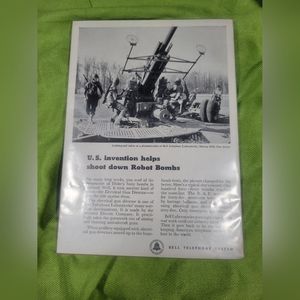 Bell Telephone WW2 Advertising Electrical Gun Director